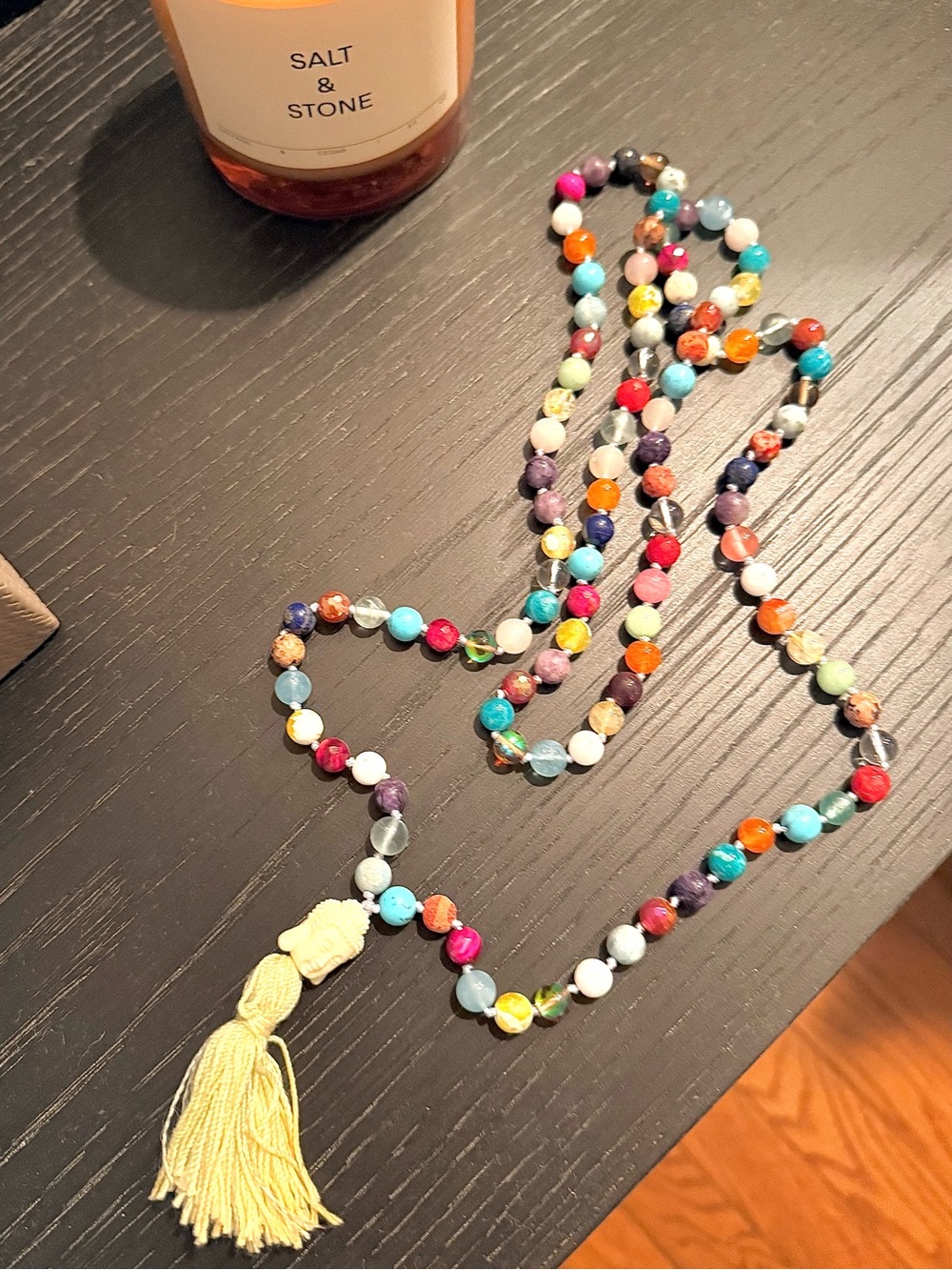 Handmade Boho Buddha Gemstone Mala Necklace Semi-Precious Stones & Crystals NWOT